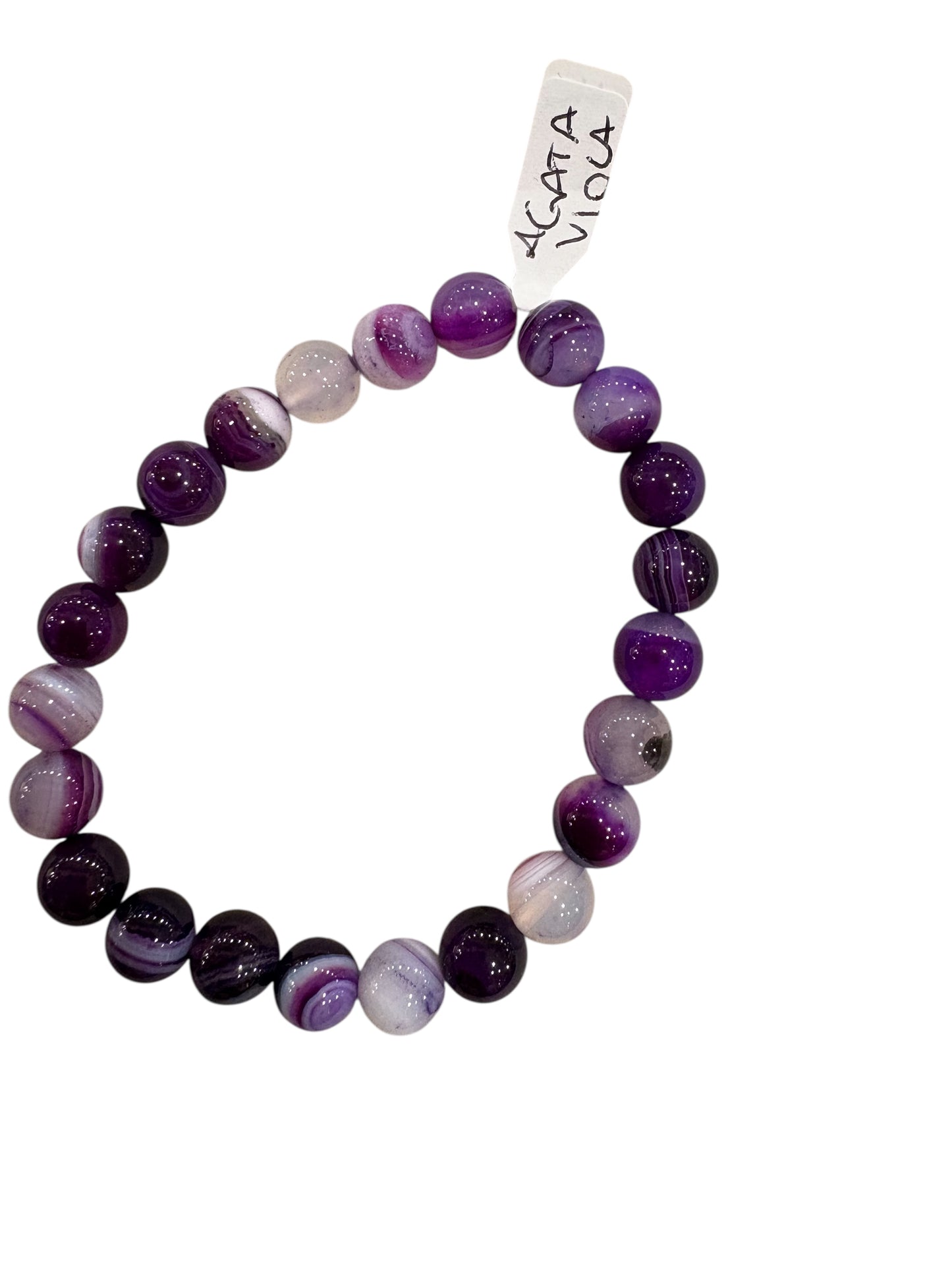 Agata viola Bracciale Bracciale 8 mm