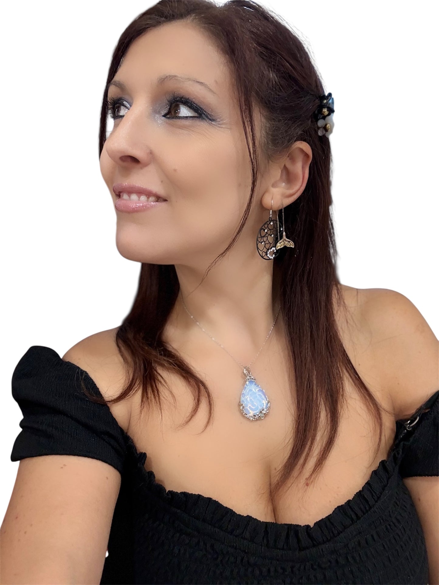Collana Opalina in Goccia di Rosa