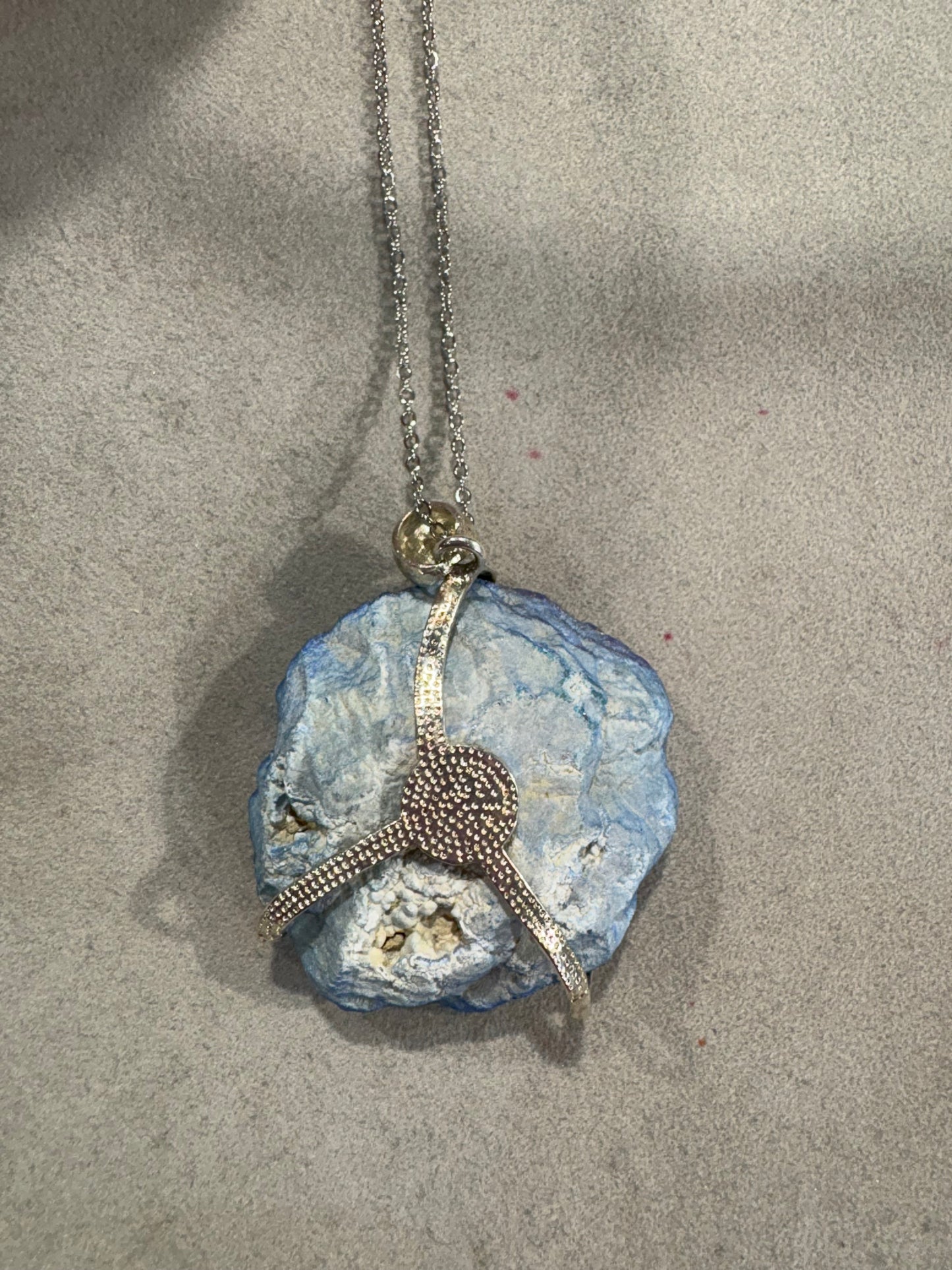 AQUAURA BLU in drusa - collanina elfica - modello unico