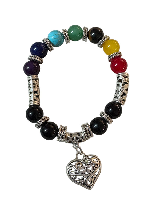 Bracciale Chakra con ciondolo Cuore