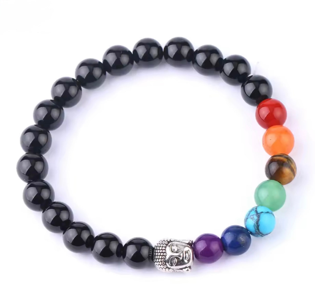 Bracciale Chakra Tormalina e Buddha PROTEZIONE