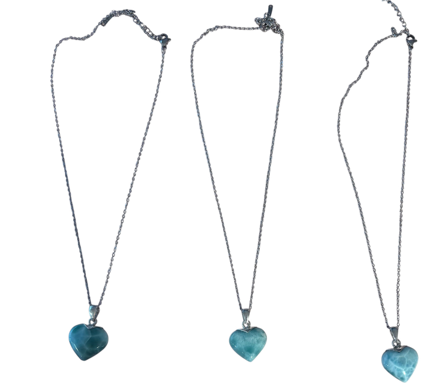 Collana Larimar cuore medio grande