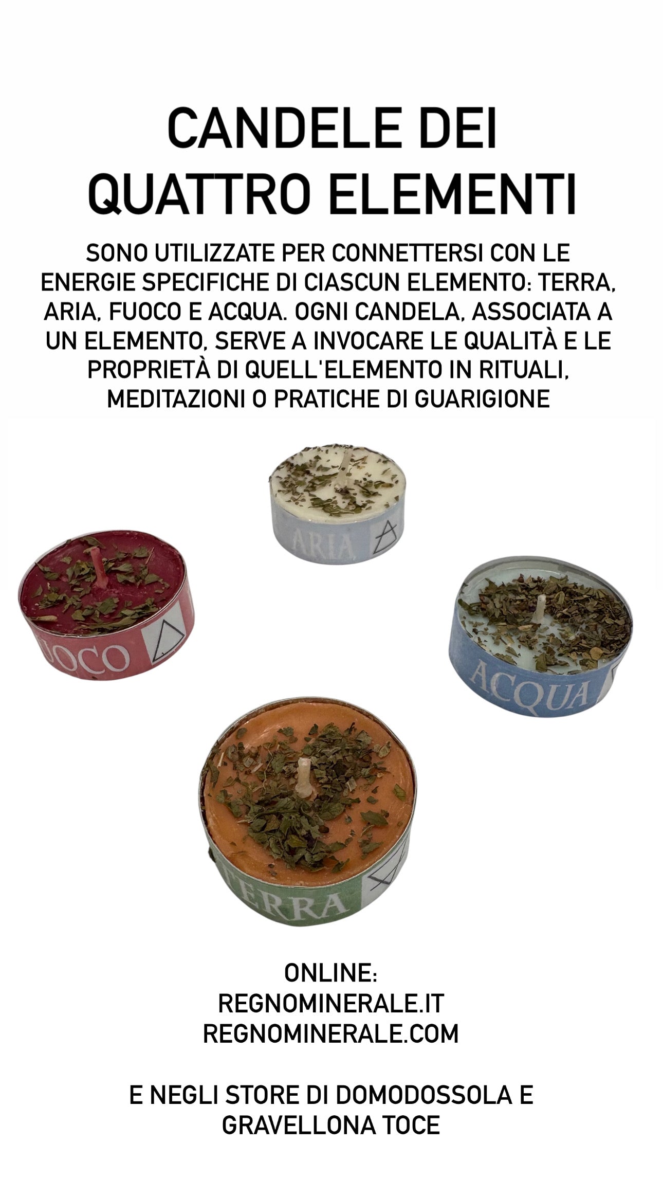 Candele dei quattro elementi
