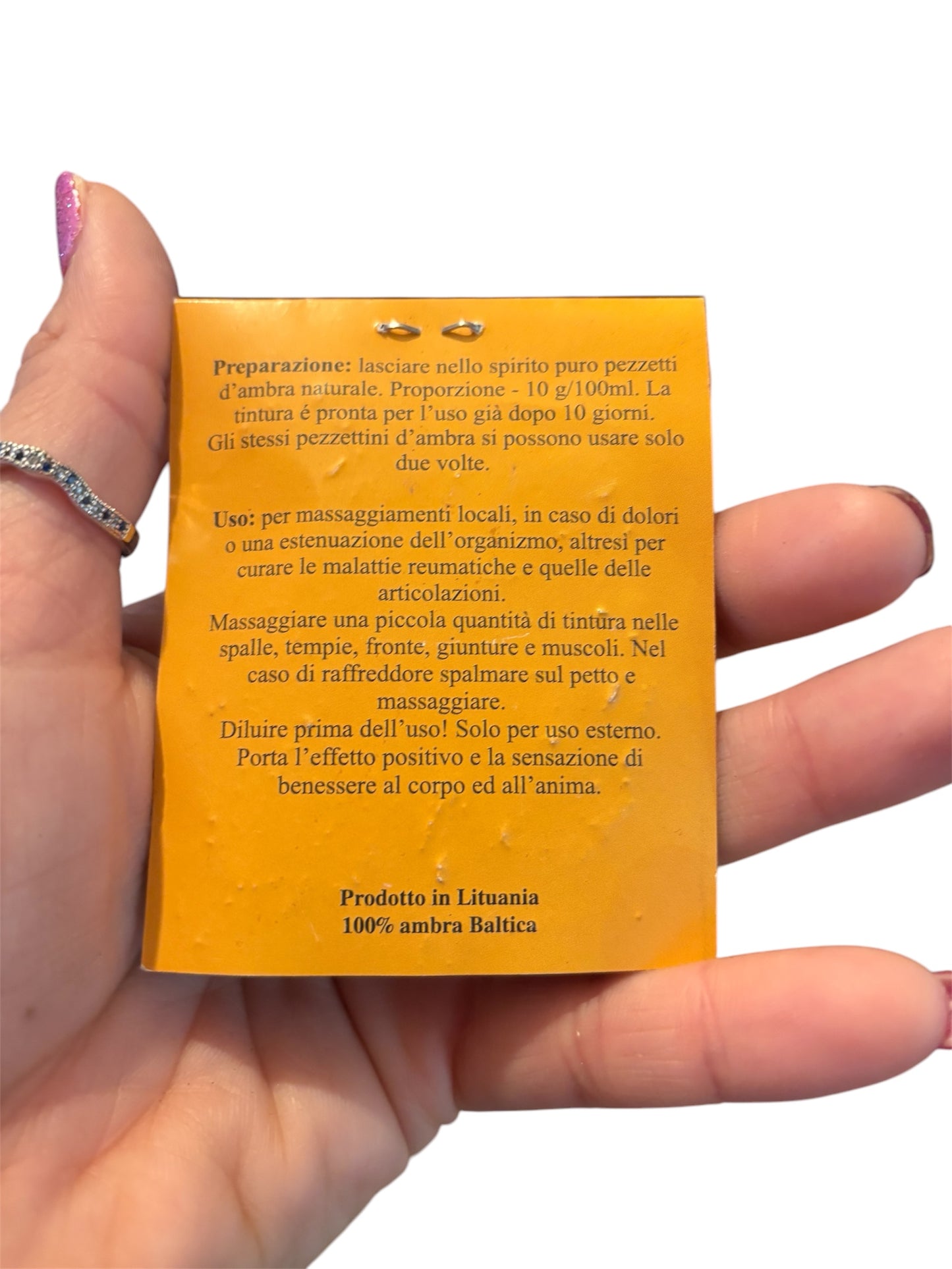 Ambra - Per la preparazione della tintura