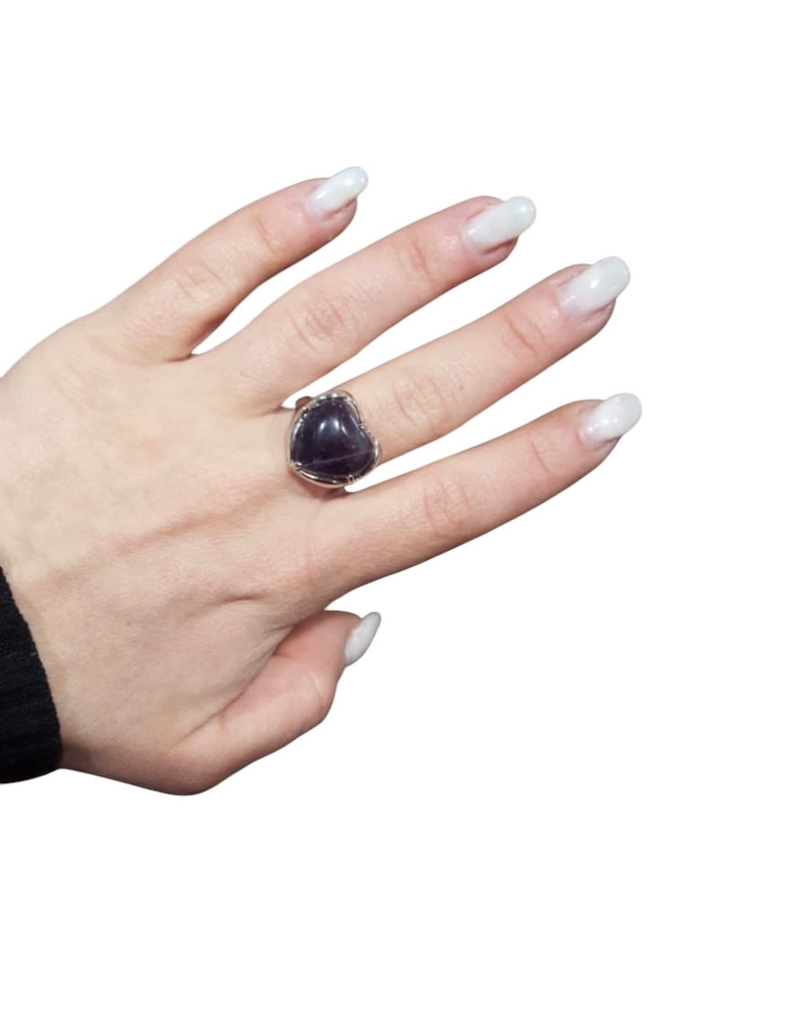 Anello Cuore Ametista
