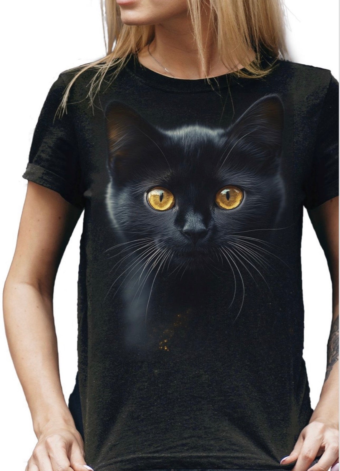 T-shirt viso GATTO NERO