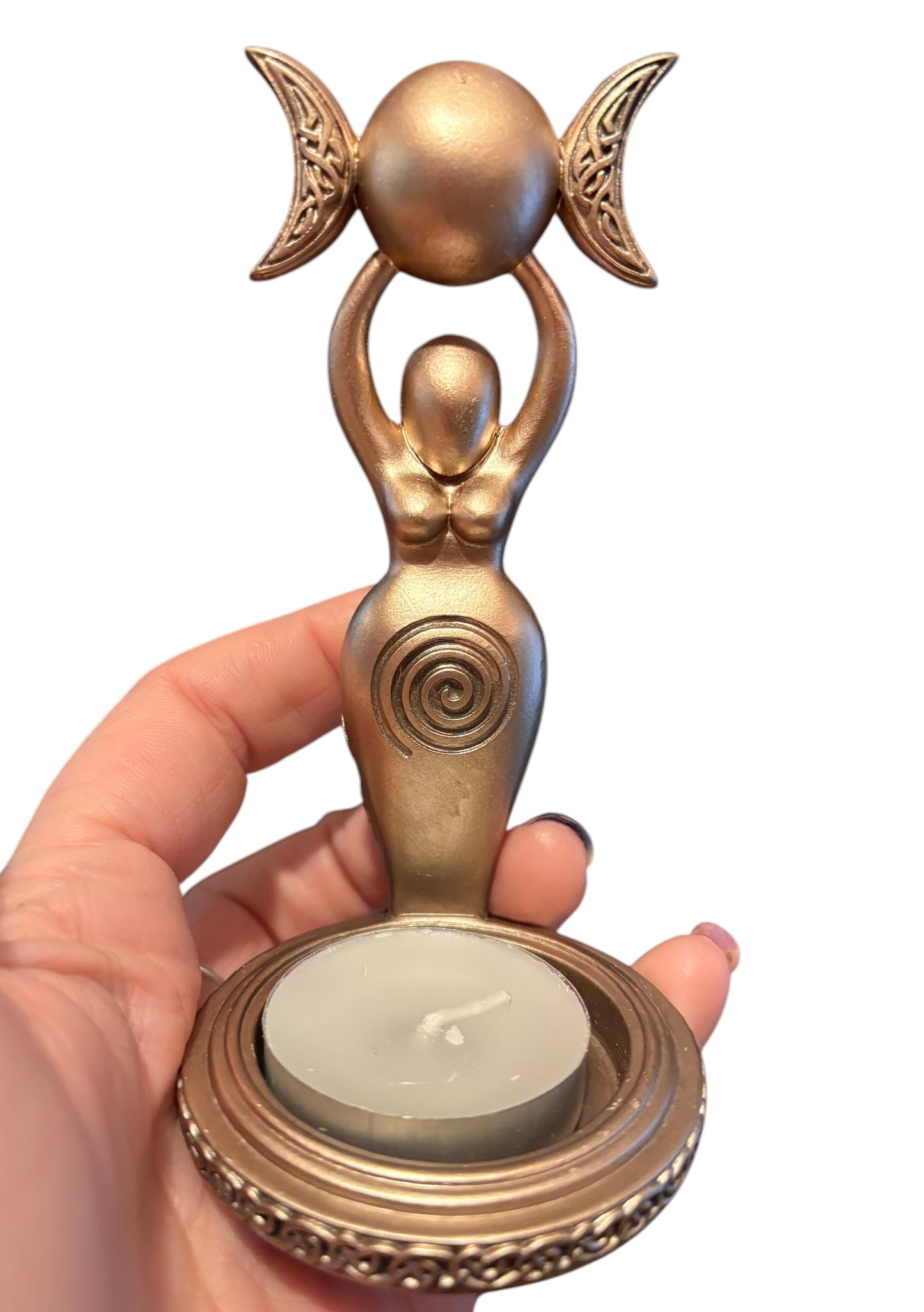 Dea Triplice Luna spirale Candela Tea light 12 cm