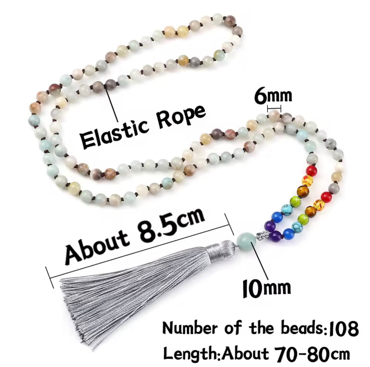 Collana MALA TIBETANI in Agata verde