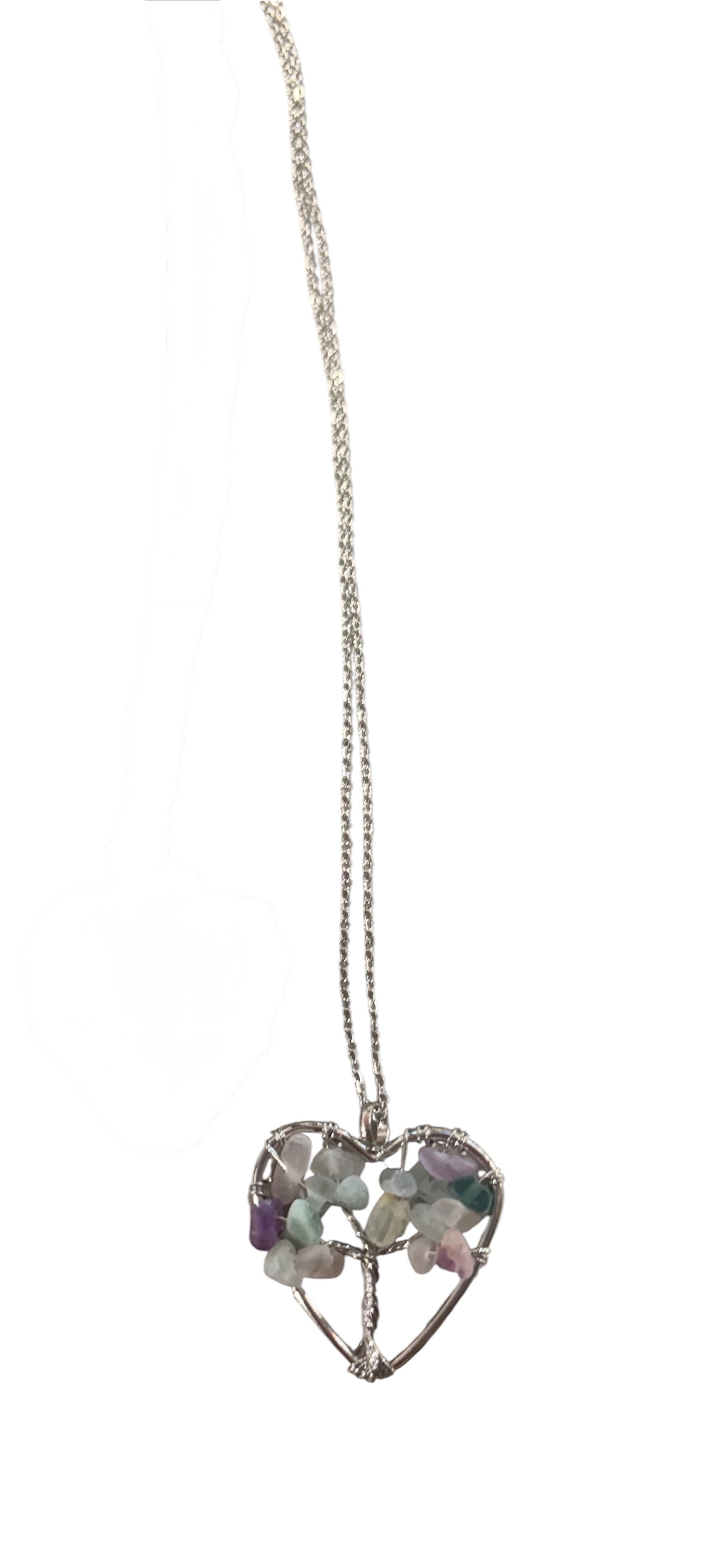 Collana Cuore Albero della Vita con Fluorite