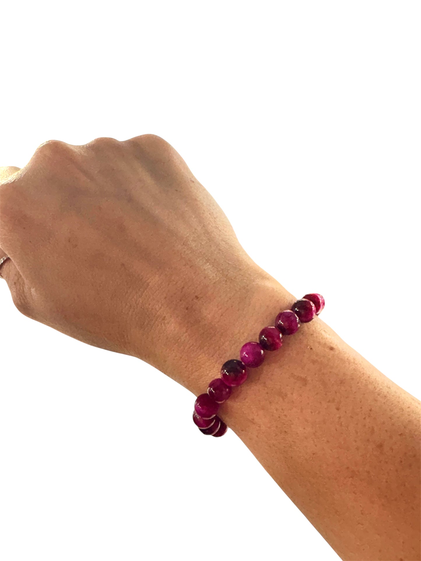 Bracciale OCCHIO DI TIGRE colorato Fucsia