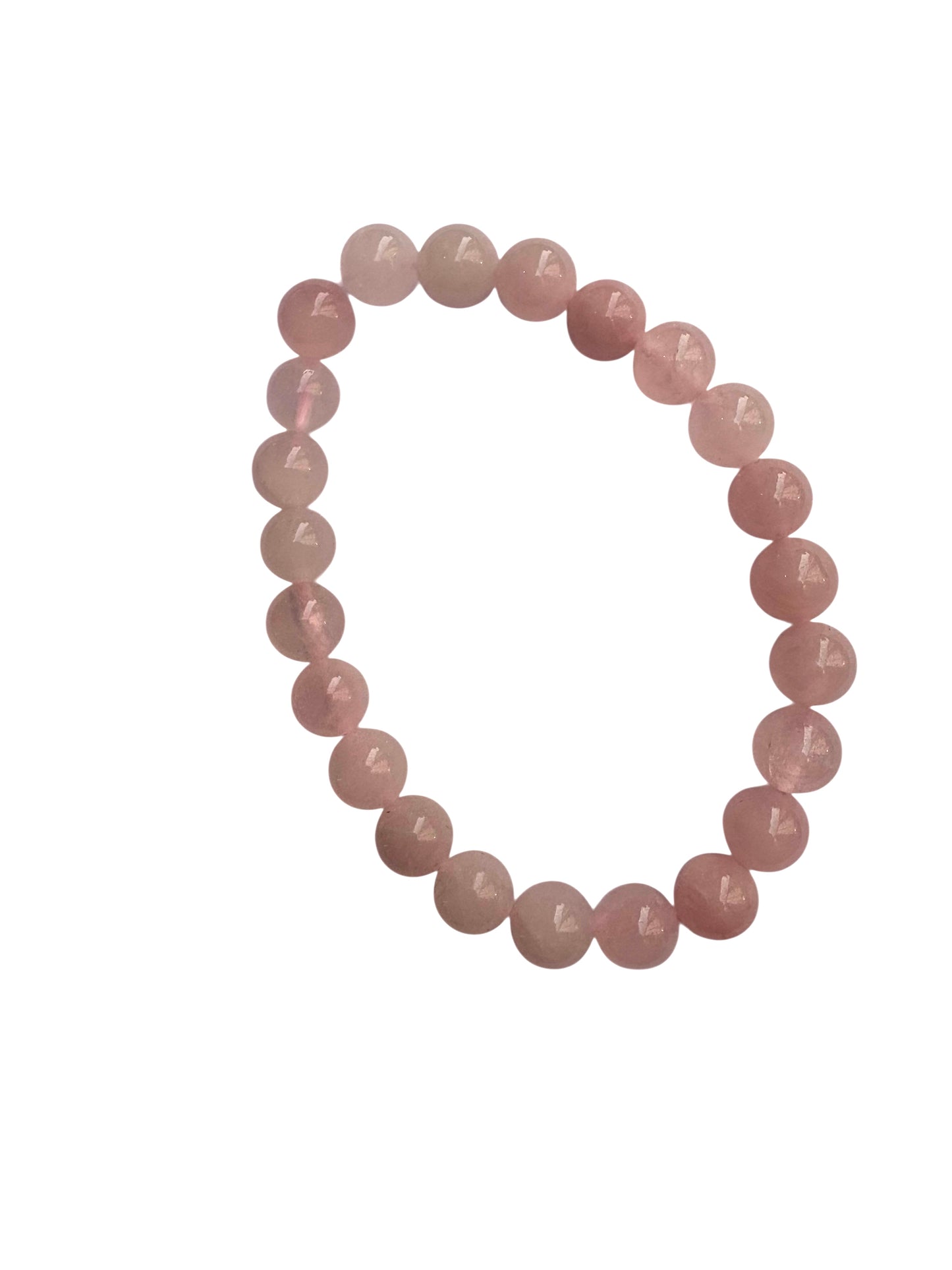 Bracciale Quarzo Rosa - sfere 8 mm
