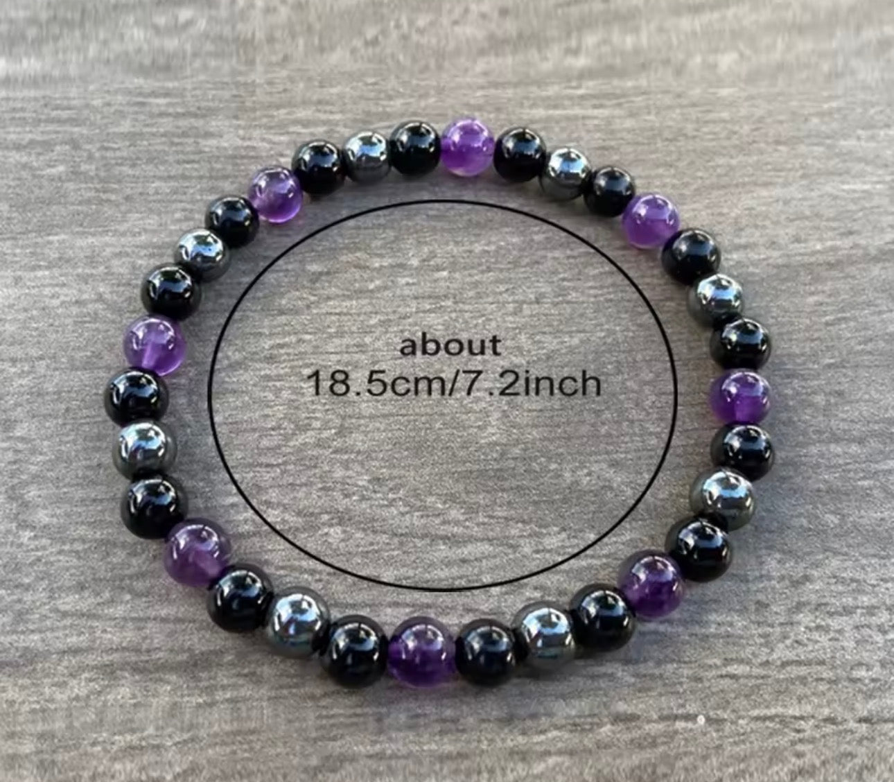 Bracciale di Protezione: Elimina le energie negative - con tre pietre: Tormalina, Ametista, Ematite