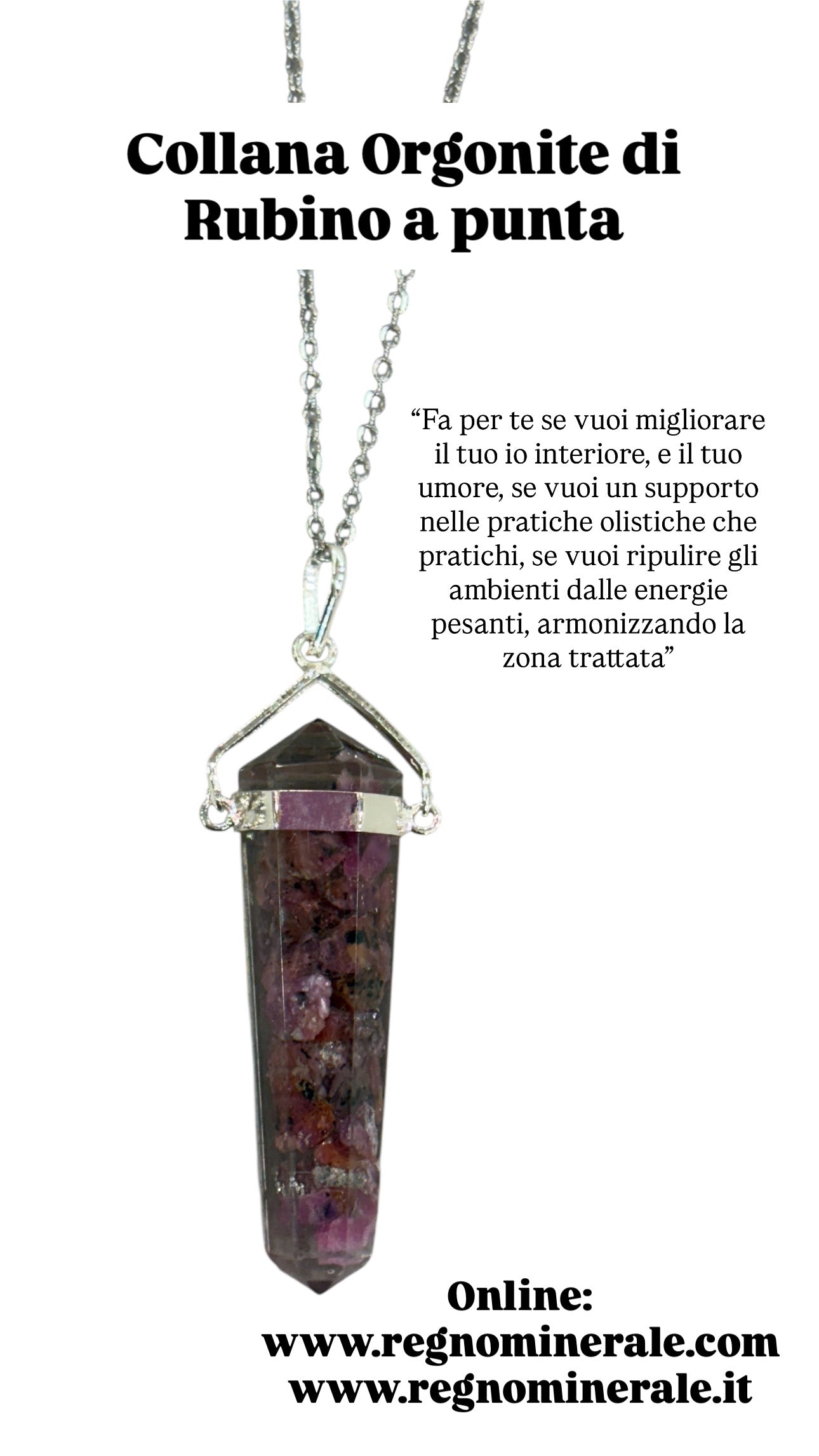 Collana Orgonite di Rubino a punta