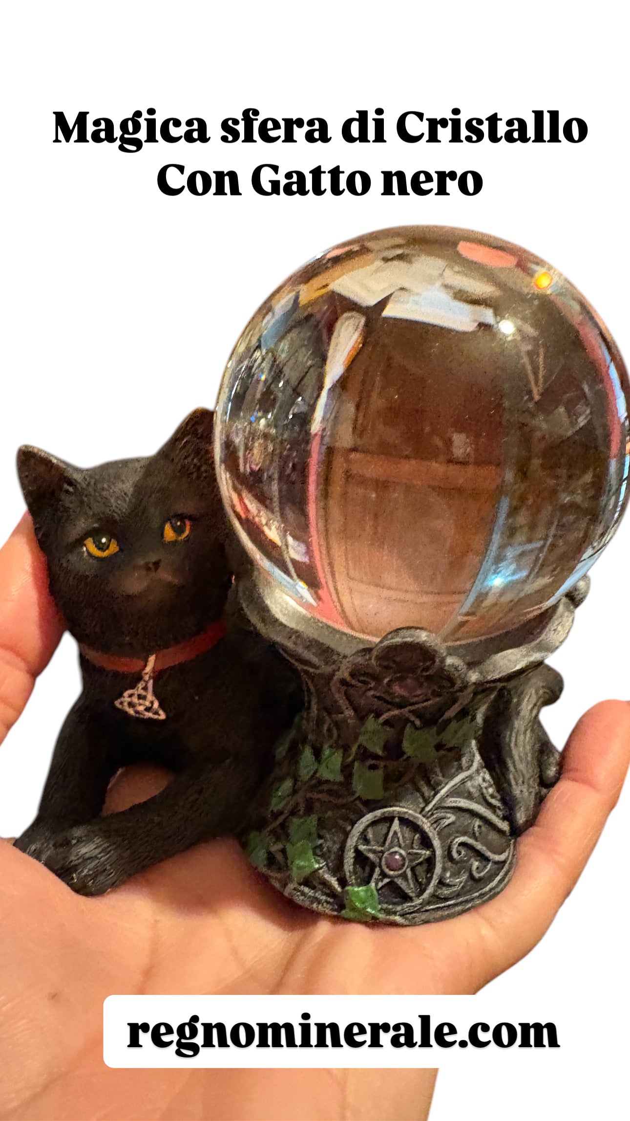 Sfera di Cristallo con Gatto nero