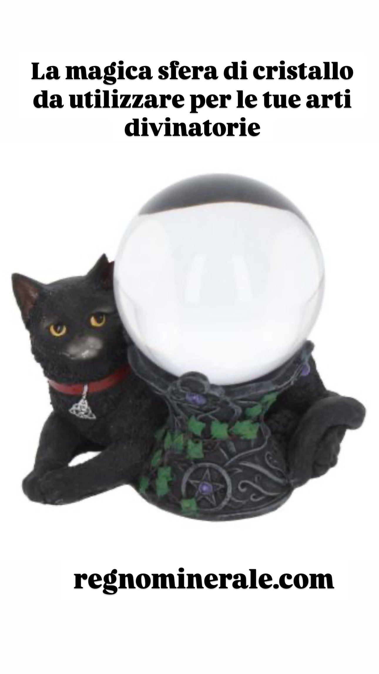 Sfera di Cristallo con Gatto nero