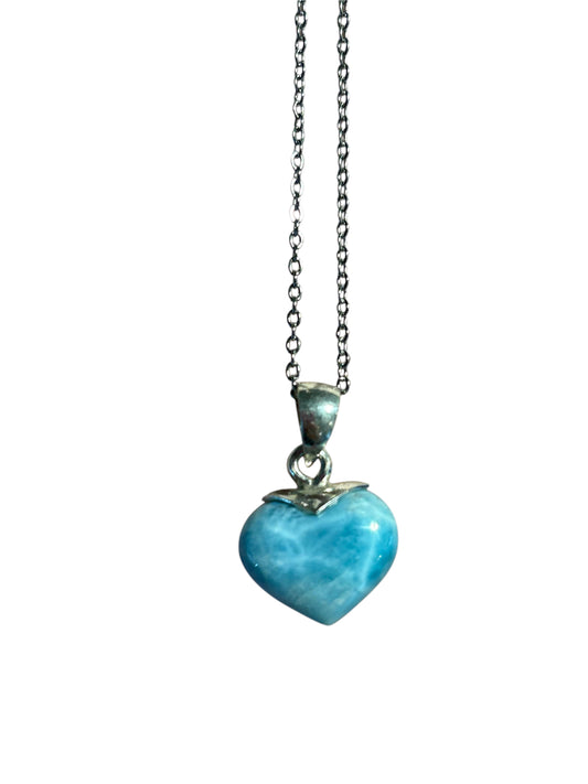 Collana Larimar cuore piccolo