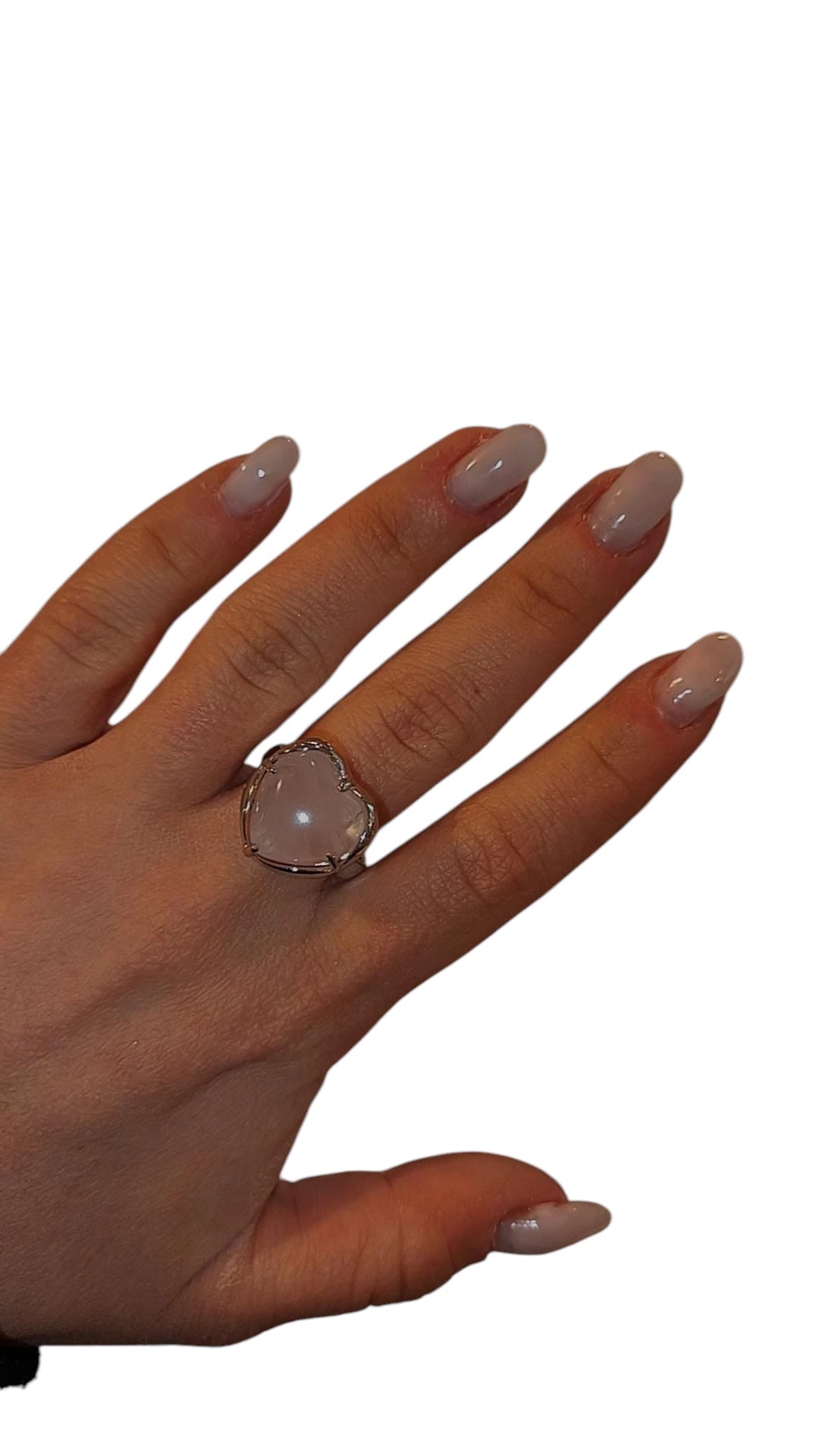 Anello Cuore Quarzo Rosa