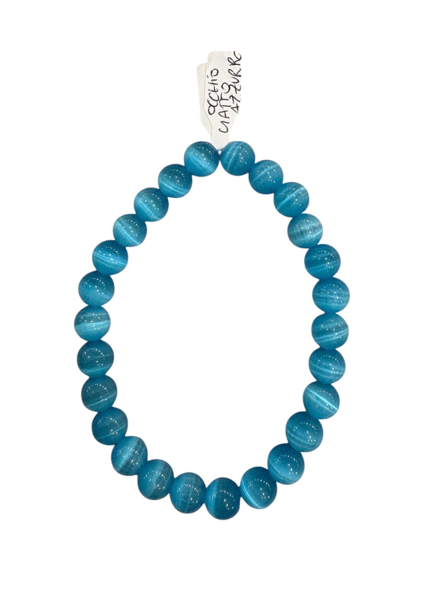 Occhio di Gatto azzurro - Bracciale 8 mm