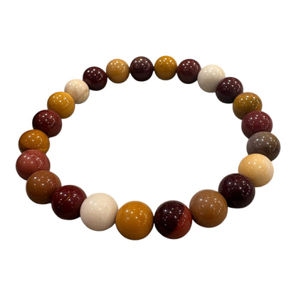Mookaite BRACCIALE colori misti - sfere 8 mm