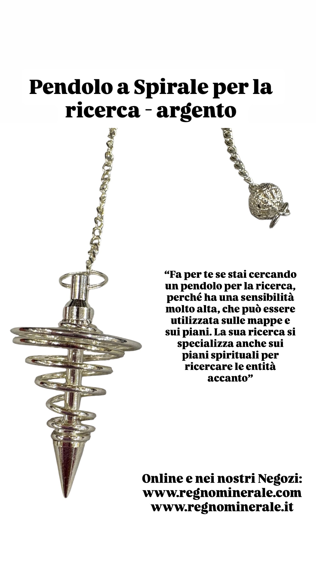 Pendolo/Pendolino a spirale per la ricerca - argento