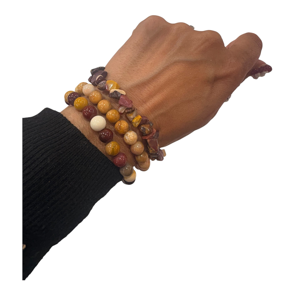Mookaite BRACCIALE colori misti - sfere 8 mm