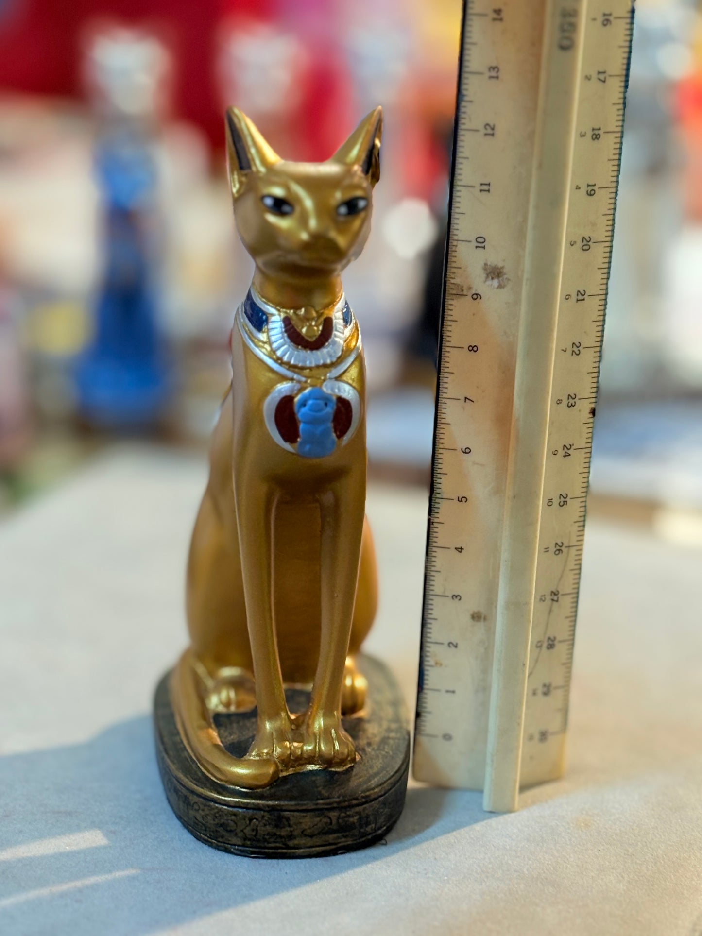 Gatto egiziano statuetta di 12,5cm Oro