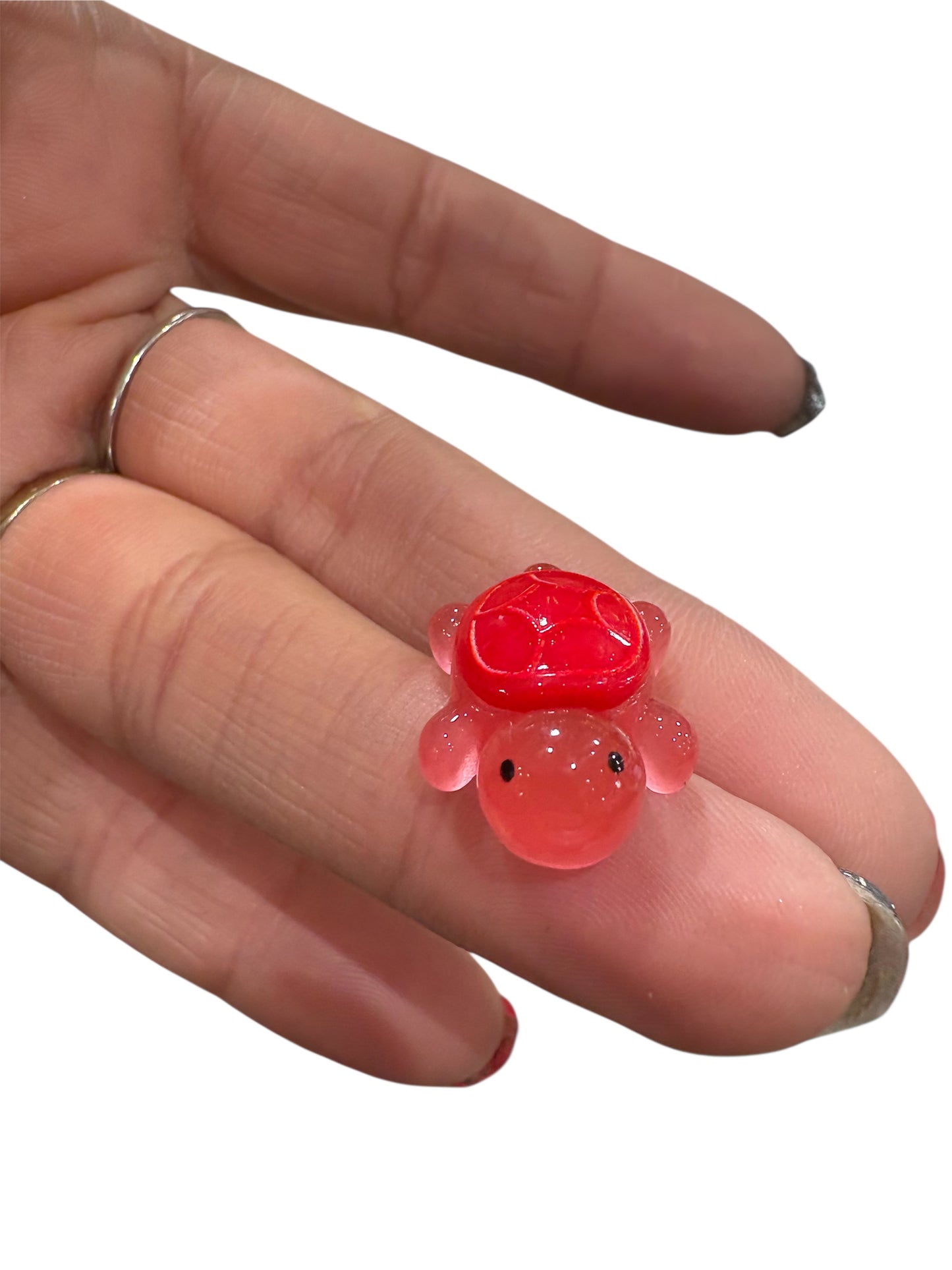 Tartaruga piccola ROSSA  2cm (si illumina al buio)