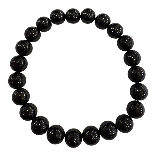 Tormalina nera - BRACCIALE sfera 8 mm