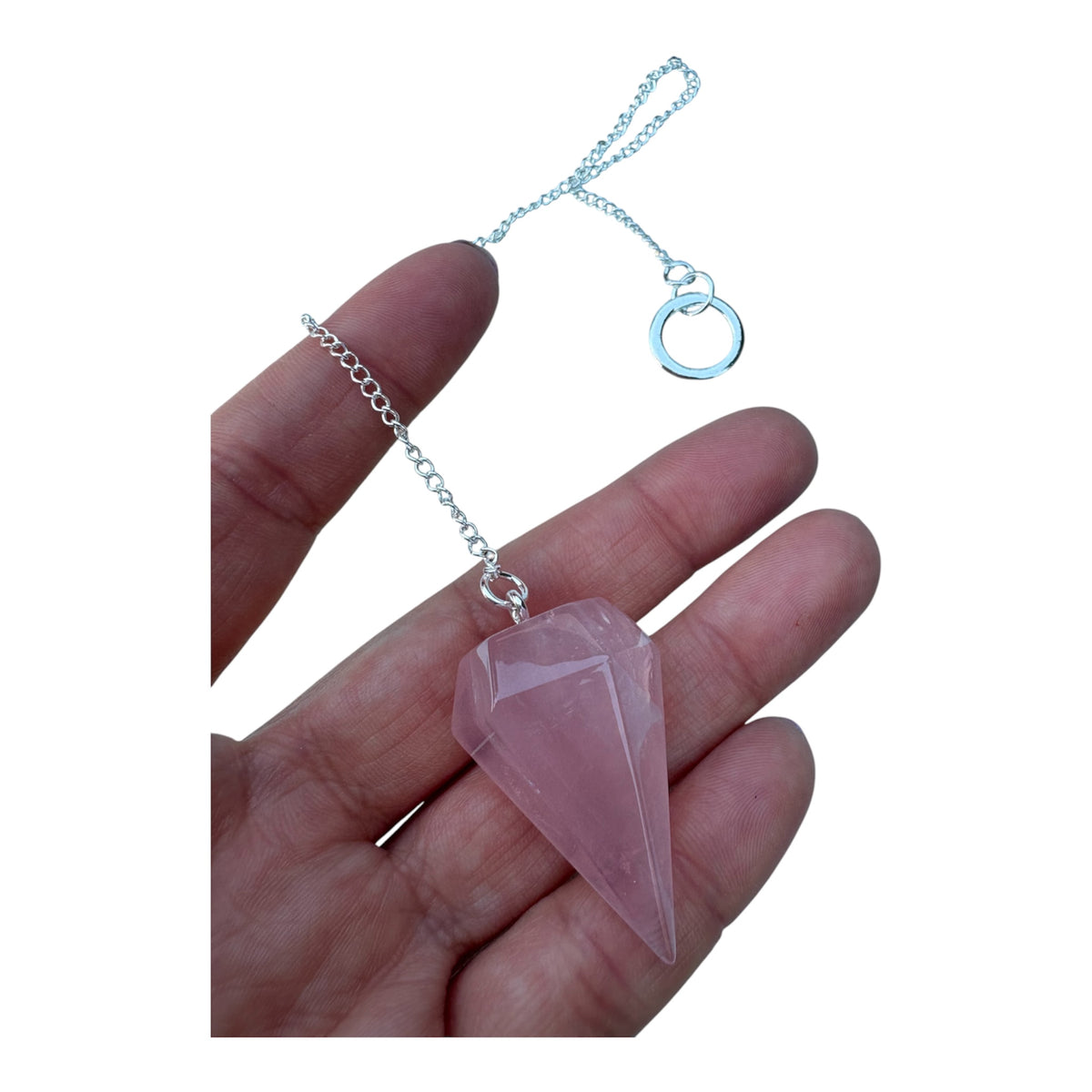 Pendolo in Quarzo Rosa