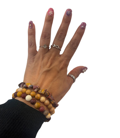 Mookaite BRACCIALE colori misti - sfere 8 mm