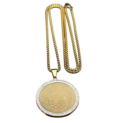 Collana Sigillo dei Sette Arcangeli “colore oro con strass” acciaio