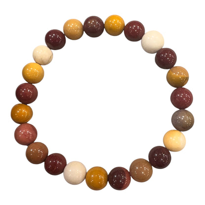 Mookaite BRACCIALE colori misti - sfere 8 mm