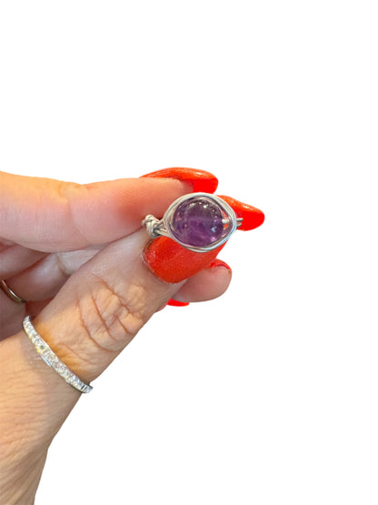 Anello Fatato Ametista in alluminio