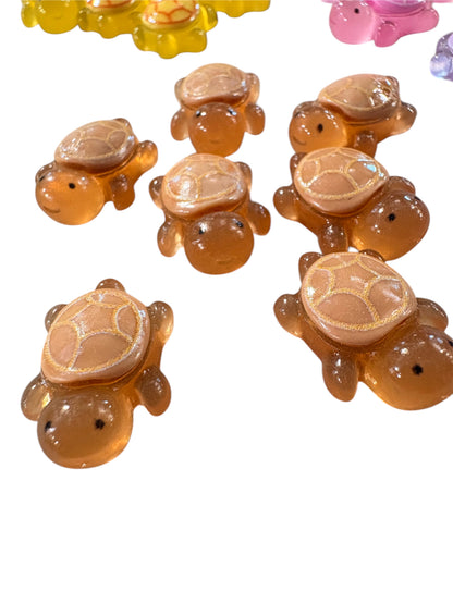 Tartaruga piccola Arancio scuro 2cm (si illumina al buio)