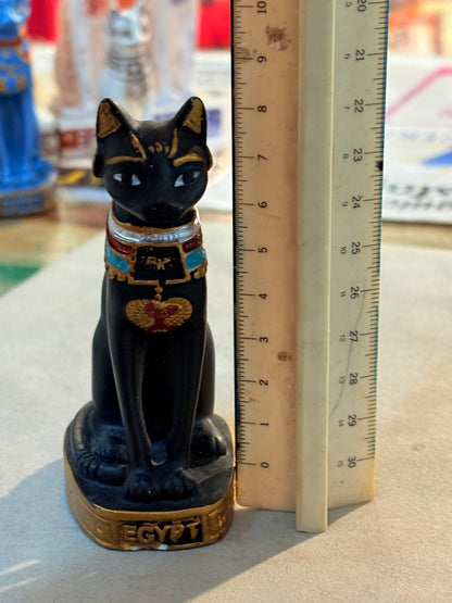 Gatto egiziano statuetta di 8.5 cm. Nero