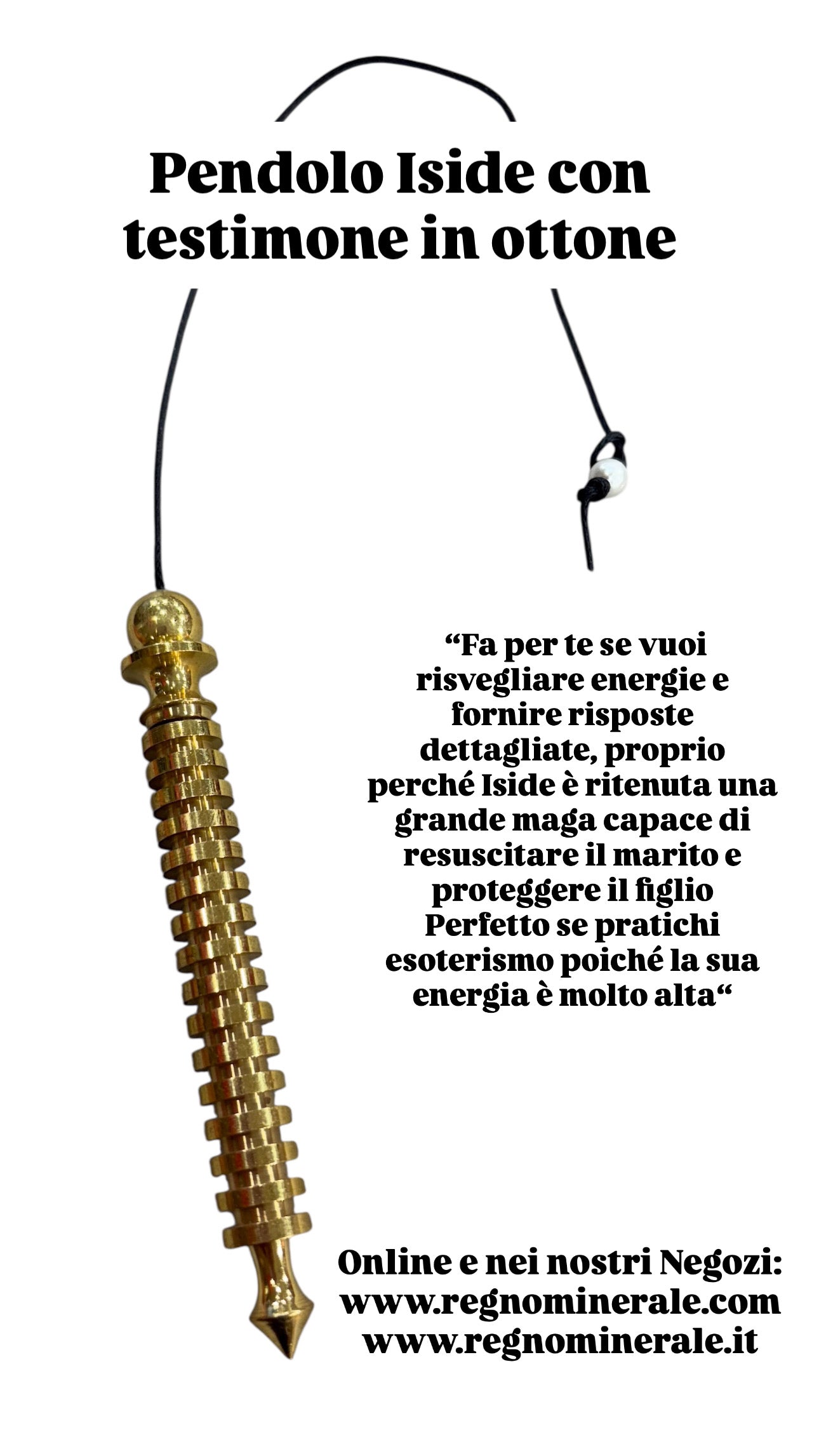Pendolo Iside con testimone in ottone