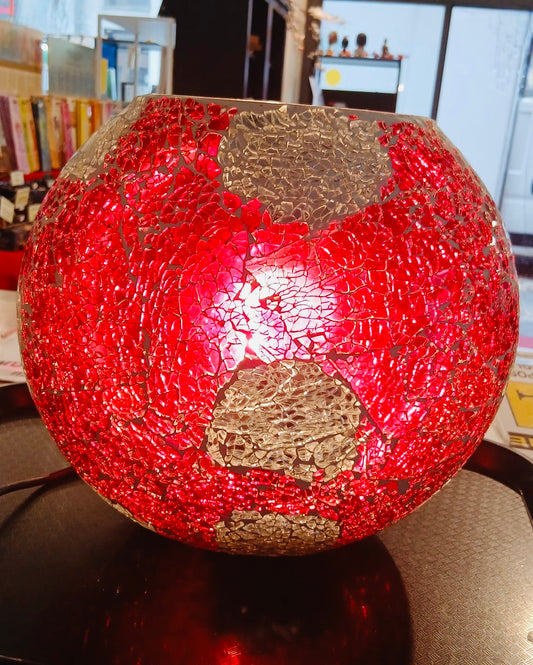 Lampada Ovale in vetro mosaico Rosso