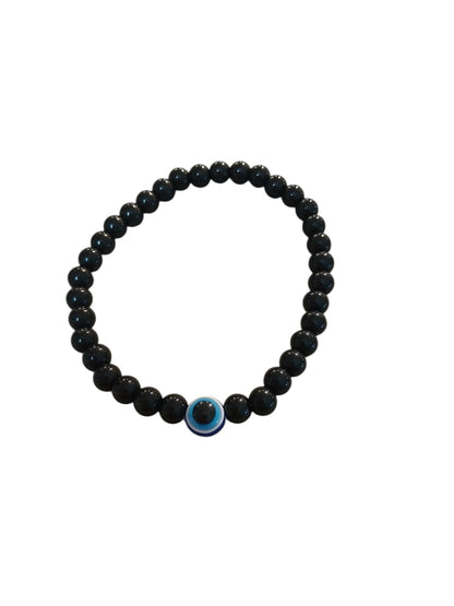 Bracciale Ossidiana Nera con Occhio di Allah “PROTEZIONE”