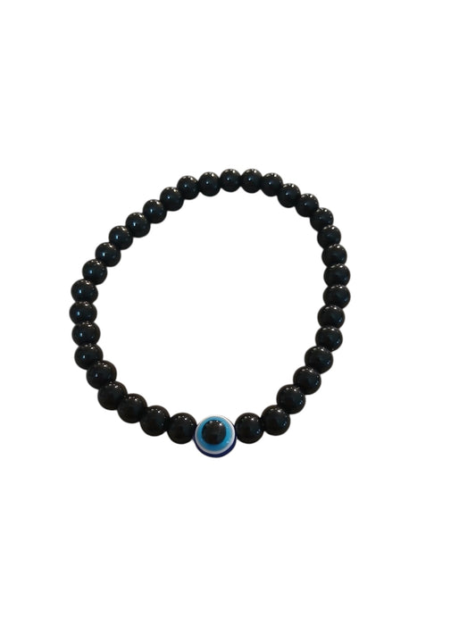 Bracciale Ossidiana Nera con Occhio di Allah “PROTEZIONE”