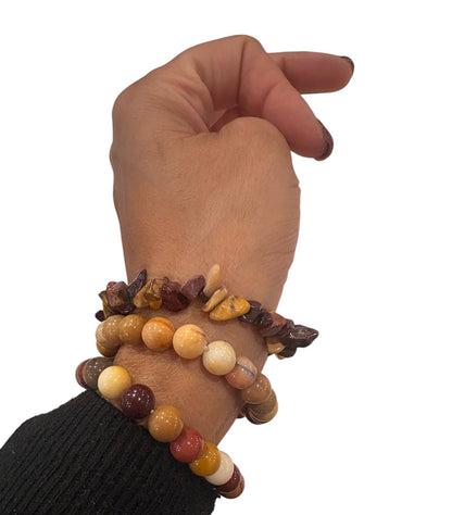 Mookaite BRACCIALE colori misti - sfere 8 mm