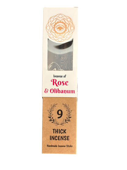 Incenso bastoncino di Erbe di ROSA E OLIBANO -1 pacco di 9 bastoncini