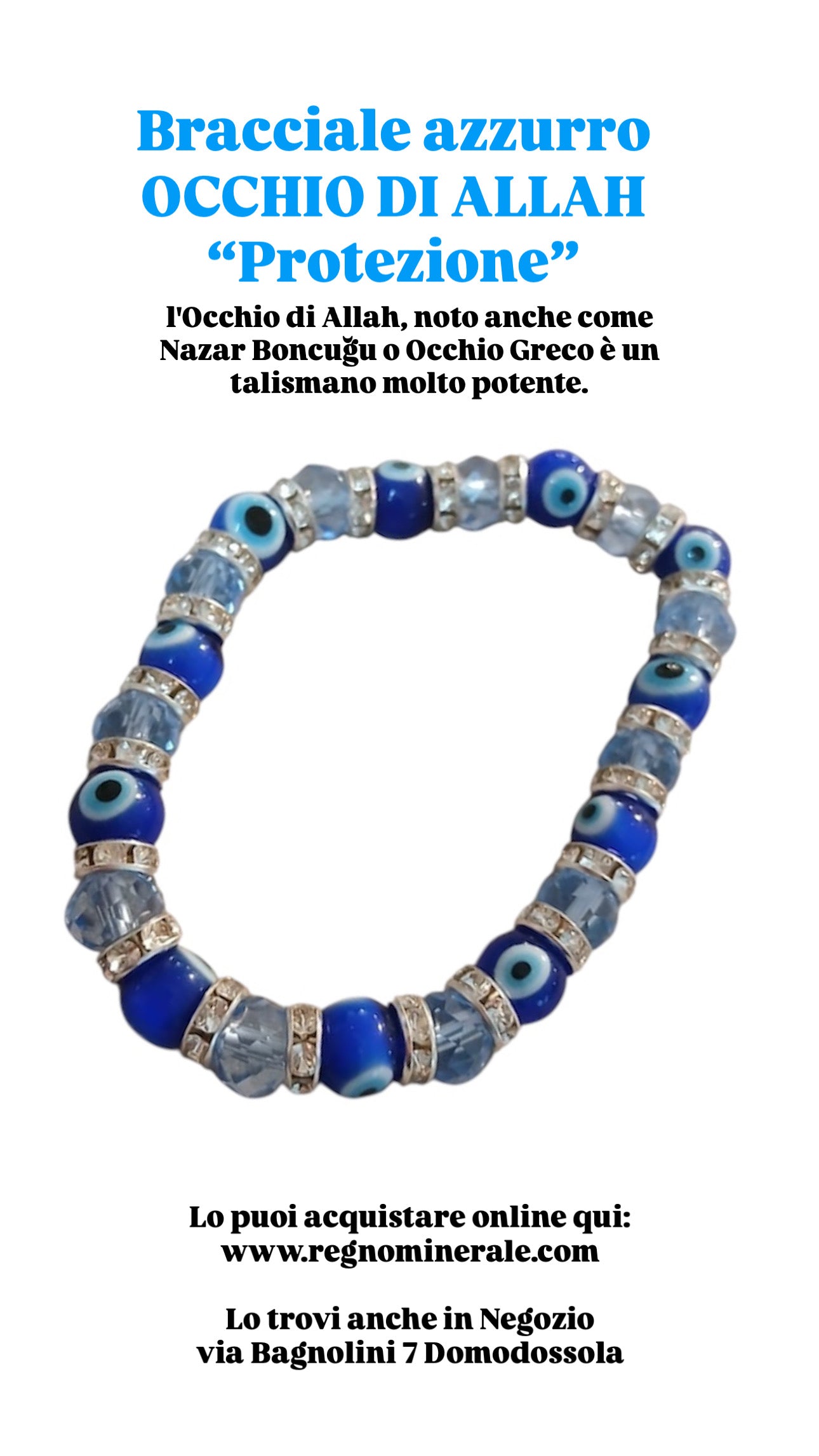 Bracciale azzurro OCCHIO DI ALLAH “Protezione”
