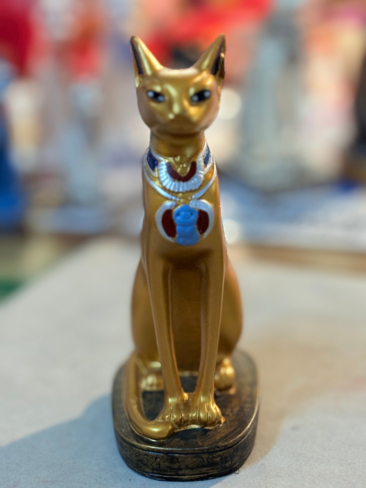 Gatto egiziano statuetta di 12,5cm Oro