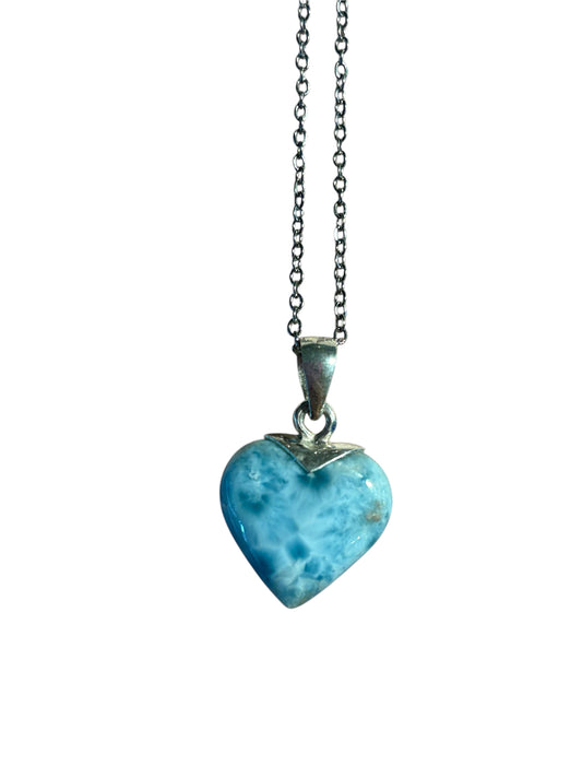 Collana Larimar cuore medio