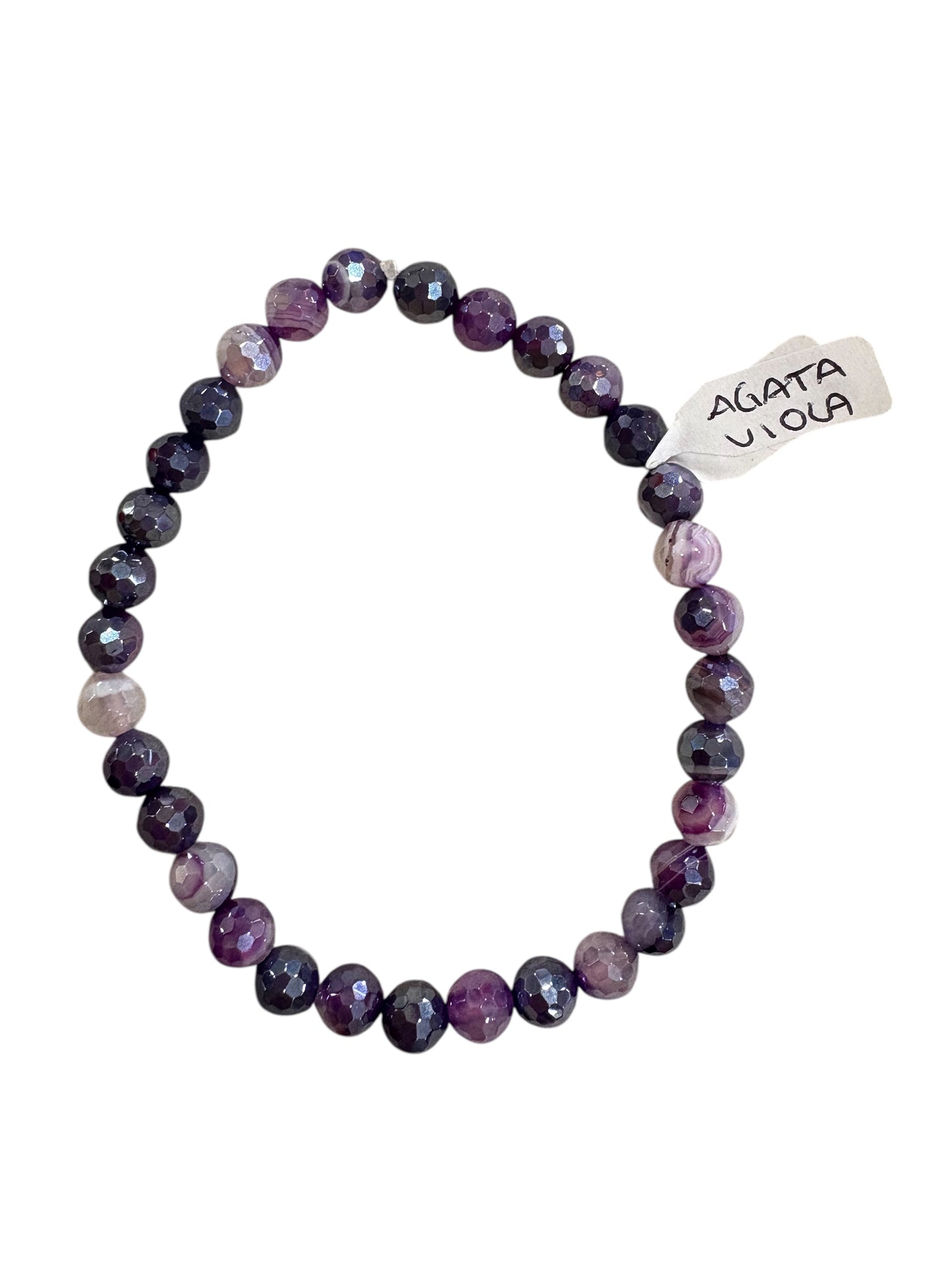 Agata viola brillante - Bracciale 6 mm