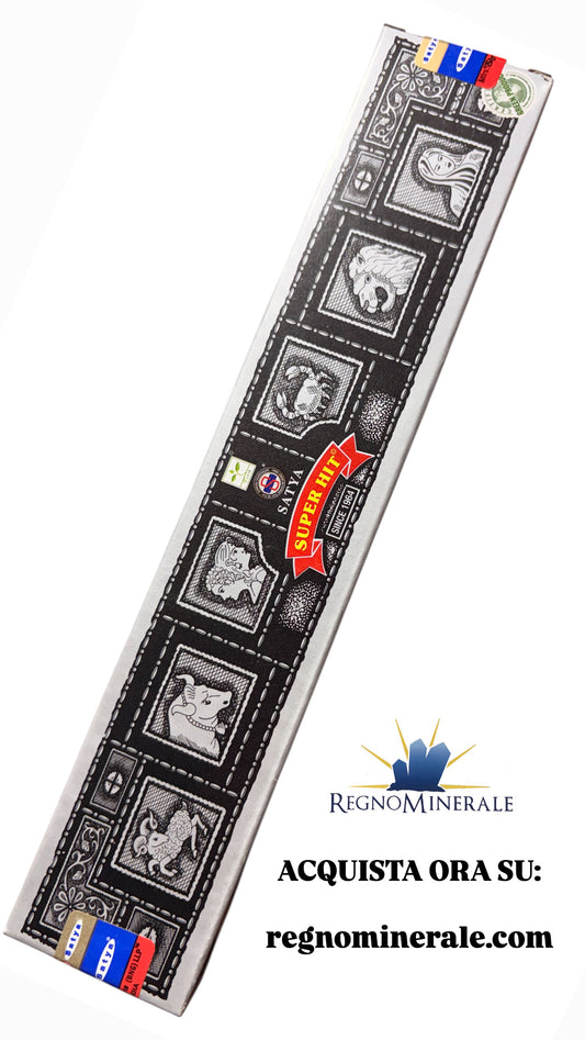 Incenso SATYA SUPER HIT - SEGNI ZODIACALI (La fragranza è ritenuta capace di armonizzare le energie di tutti i dodici segni zodiacali)