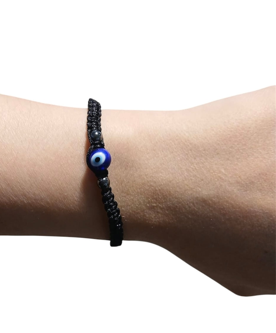 Bracciale nero regolabile OCCHIO DI ALLAH “Protezione”