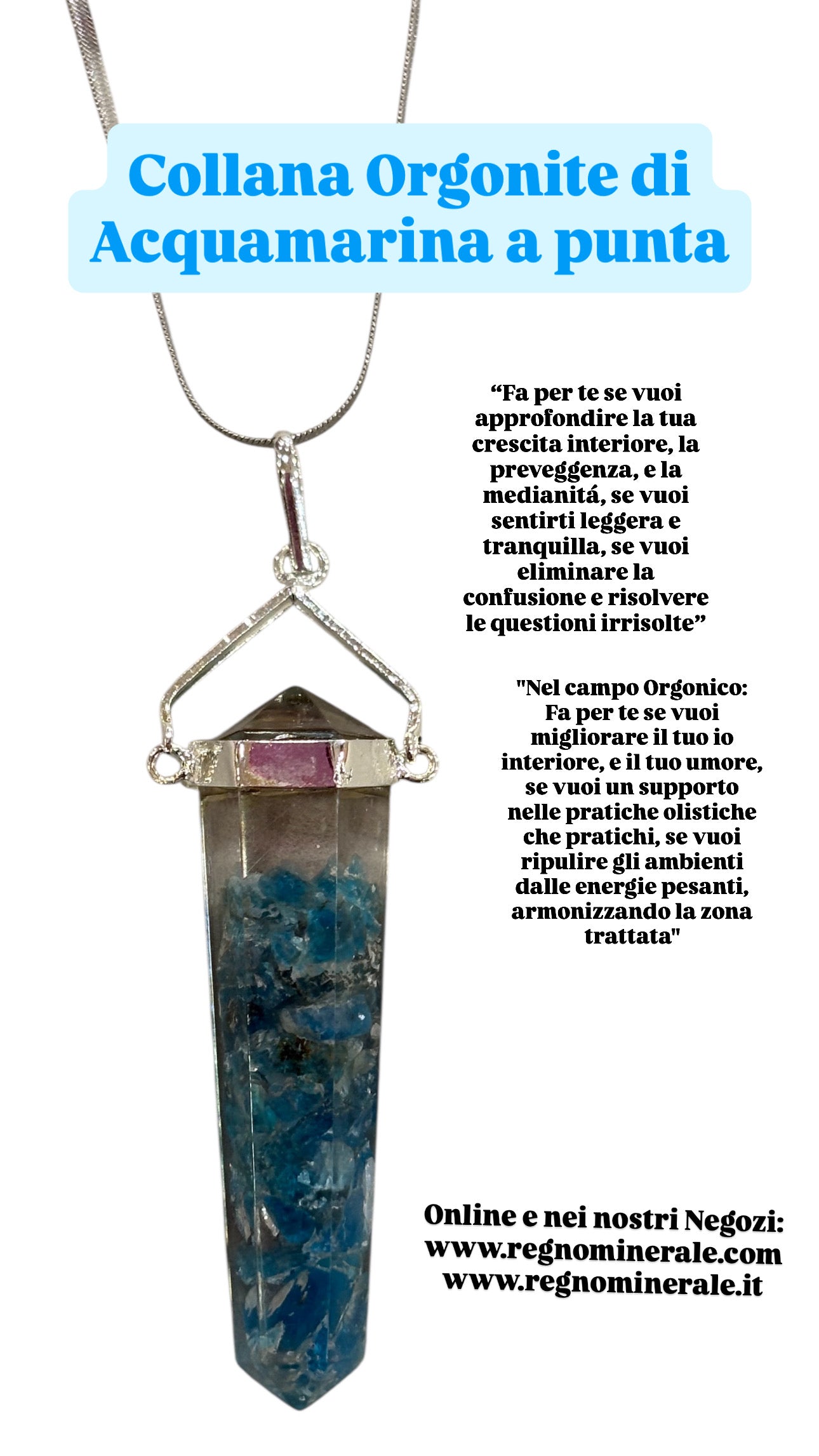 Collana Orgonite di
Acquamarina a punta