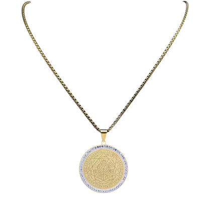 Collana Sigillo dei Sette Arcangeli “colore oro con strass” acciaio