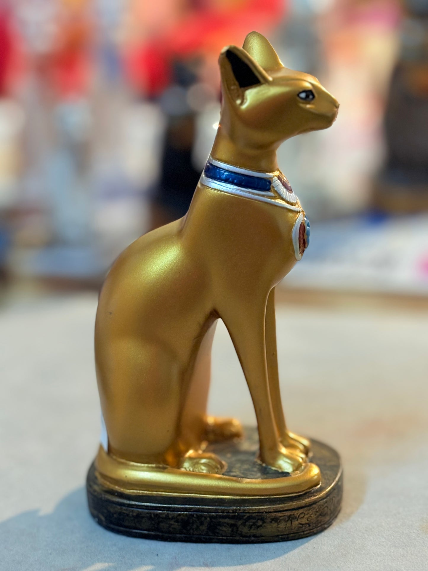 Gatto egiziano statuetta di 12,5cm Oro
